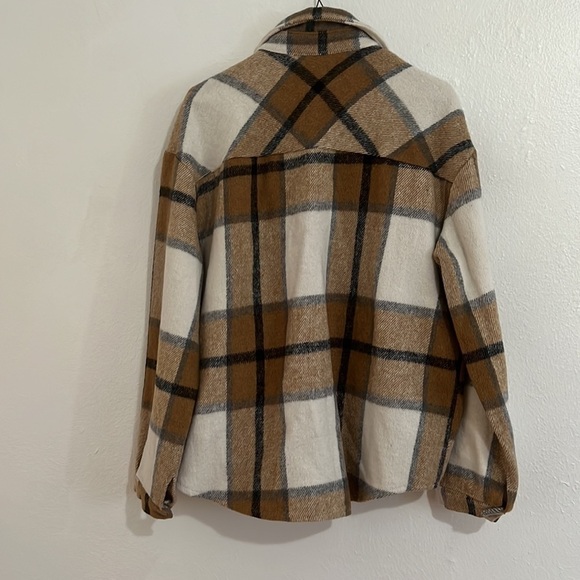 Size L Streetwear Grunge Gorpcore  Plaid Button Front Shirt Shacket Size L - Picture 3 of 6